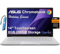 ASUS Chromebook CX14 Ordinateur portable (écran tactile FHD de 14", Intel Celeron N4500, 8 Go de RAM, 256 Go de stockage (128 Go eMMC + carte SD 128 Go)) Maison et étudiant, Webcam, résistant aux