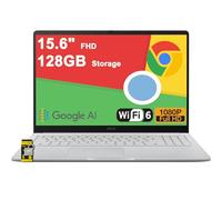 ASUS Chromebook CX15 Ordinateur portable léger pour étudiant 15,6" FHD anti-reflet Intel Celeron N4500 4 Go de RAM 128 Go de stockage Typc-C Batterie longue durée Caméra de prix ICP Hub Google AI