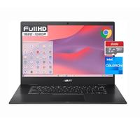 asus Chromebook CX1500, écran FHD 15,6", processeur Intel Celeron N3350 (2 cœurs, jusqu'à 2,4 GHz), 4 Go de RAM DDR4, 96 Go de stockage (64 Go eMMC + 5ave carte micro SD 32 Go), Chrome OS, WiFi 5