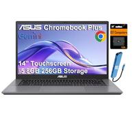 ASUS Chromebook Plus CX34 Ordinateur portable, écran tactile de 14", i5 | (128 Go de stockage + carte SD 128 Go), Intel 10 cœurs, pour entreprise, étudiants, webcam, concentrateur USB C, Gemini AI