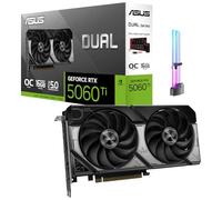ASUS Dual GeForce RTX 5060 Ti OC 16 Go GDDR7 GPU, PCIe 5.0, HDMI 2.1b, 3X DP, 4K Gaming and Streaming, Creator, AI Creation, Video Editing, 3D, Local AI, avec support GPU