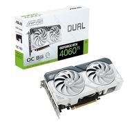 ASUS DUAL NVIDIA GeForce RTX 4060 Ti OC Edition / Blanc - Carte graphique gaming (8GB GDDR6X, PCIe 4.0, DLSS 3, HDMI 2.1, Display Port 1.4a, ventilateurs axiaux, technologie 0dB)