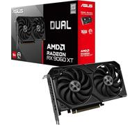 ASUS Dual Radeon RX 9060 XT 16GB GDDR6 - Carte Graphique (PCIe 5.0, HDMI 2.1b, DisplayPort 2.1a, 2.5 Slot, Ventilateurs axiaux, Technologie 0dB)