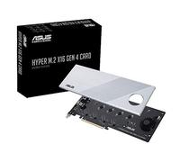 ASUS Hyper M.2 X16 PCIe 4.0 X4 Carte d'extension Prend en Charge 4 NVMe M.2 (2242/2260/2280/22110) jusqu'à 256 Gbps pour AMD 3e Ryzen sTRX40, AM4 Socket et Intel VROC NVMe Raid