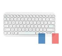 KW100 Marshmallow - Clavier Sans Fil Compact Bluetooth 75% - AZERTY - Blanc, Ultra Silencieux, 3 Appareils, Autonomie 24 Mois, Touches Ciseaux,