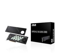 ASUS La Carte Hyper M.2 x16 Gen5 (PCIe 5.0/4.0) Prend en Charge Quatre périphériques NVMe M.2 (2242/2260/2280/22110) jusqu'à 512 Gbps pour Les Fonctions Raid AMD et Intel® Plate-Forme.
