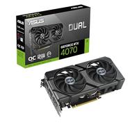 ASUS La double carte GeForce RTX™ 4070 EVO OC Edition 12 Go GDDR6X est conçue pour une large compatibilité, avec un design à 2,5 emplacements, un design de ventilateur axial, une technologie 0 dB, une