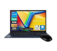 ASUS Notebook Vivobook, ordinateur portable, processeur Intel i5 13 Th 10 cœurs 4,6 GHz, RAM 16 Go, SSD M,2 512 Go, 15,6 FullHD ips, WiFi, 4 USB, HDMI, Windows 11 Pro, clavier rétroéclairé, Libre
