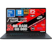 ASUS Ordinateur ExpertBook Portable Intel Core 5 120U 14 Gén 12 Cœurs, RAM 16Go DDR5, SSD 512 Go (2x256), 15.6" FHD IPS, WiFi 6E, Webcam, Accès Biométrique, Clavier AZERTY Rétroéclairé, Win 11 Pro, IA