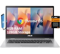 ASUS Ordinateur portable Chromebook 14 (14 pouces FHD anti-reflet, Intel Celeron N4500, 4 Go de RAM, 128 Go de stockage (64 Go eMMC + carte SD IST 64 Go)), maison et étudiant, concentrateur IST