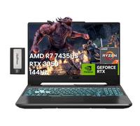 ASUS Ordinateur portable de jeu TUF A15, écran FHD de 15,6 po 144 Hz, AMD Ryzen 7 7435HS, 32 Go DDR5, 1 To SSD, NVIDIA GeForce RTX 3050, clavier rétroéclairé, Wi-Fi 6, Win 11 Pro, noir, station