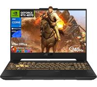 ASUS Ordinateur portable de jeu TUF F17, Intel i7-13620H (jusqu'à 4,90 GHz), ordinateur portable GeForce RTX 4070, écran 17,3" 2560 x 1440 WQHD 240 Hz, 64 Go de RAM, 4 To SSD, KB rétroéclairé, Office