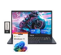 ASUS Ordinateur portable FHD 14", processeur Intel Pentium N6000, 4 Go de RAM, 224 Go de stockage (64 Go eMMC + station d'accueil 160 Go), carte graphique Intel UHD, webcam, Bluetooth, Win 11, Star