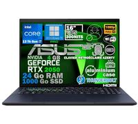 ASUS Ordinateur Portable Intel i7 13ᵉ Gén, RAM 24Go DDR5, SSD 1To, NVIDIA 4Go, Écran 16" FHD IPS, WiFi6E, Thunderbolt, Châssis Aluminium, Fingerprint, Face ID, Clavier AZERTY Rétroéclairé, Win 11 Pro