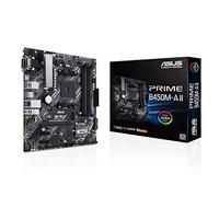 ASUS Prime B450M-A II Carte mère AMD AM4 (Ryzen 5000, 3ème/2ème et 1ère génération Ryzen Micro ATX (128 Go DDR4, 4400 O.C.), NVMe, HDMI 2.0b/DVI/D-Sub, USB 3.2 Gen 2, BIOS Flashback, et Aura Sync)