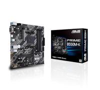 ASUS PRIME B550M-K - Carte mère AMD B550 (Ryzen AM4) au format micro ATX motherboard avec double M.2, PCIe 4.0, DDR4 4400 Ethernet 1Gb, HDMI/D-Sub/DVI et USB 3.2 Gén. 2 Type-A