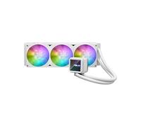 ASUS PRIME LC 360 ARGB (Blanc) - Refroidisseur liquide CPU tout-en-un (zone de contact CPU et canaux à ailettes, bloc d'eau avec options de lentille à miroir infini, ventilateurs ARGB préinstallés)