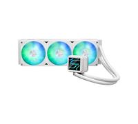 ASUS Prime LC 360 ARGB White Edition Refroidisseur liquide tout-en-un pour processeur avec zone de contact spéciale du processeur et canal à ailettes, bloc d'eau avec options d'objectif miroir infini