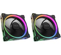 ASUS Prime MR120 ARGB (Noir) - Ventilateurs de boîtier (120mm PWM, 20 ARGB LED, Vitesse du Ventilateur de 1600 TR/Min, débit d'air de 58 CFM, Cadre de 28 mm d'épaisseur, Aura SY RGB) (Lot de 2)