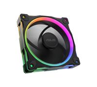 ASUS Prime MR120 Fan ARGB Reverse Black - Ventilateur 120mm, 1600 RPM, 58 CFM, 23 dBA, LED ARGB, Roulement Manchon, 12V, Boitier PC