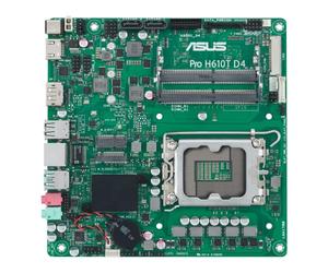 ASUS Pro H610T D4-CSM LGA 1700 Carte mère Commerciale optimisée TCO (PCIe 4.0, DP, LVDS, So-DIMM DDR4, USB 3.2 Gen 2, Port M.2 E, Q-LED Core, ASUS Control Center Express)