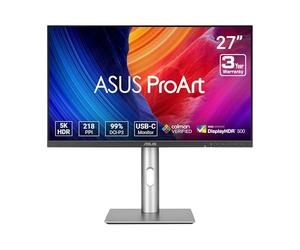 ASUS ProArt Display Écran Professionnel 5K HDR 27" (PA27JCV) - 5K (5120 x 2880), IPS, 99% DCI-P3, 100% sRGB, ?E < 2, USB-C PD 96W, Calman Verified, Couleur précise, KVM Automatique, LuxPixel,