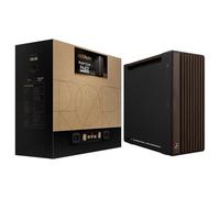 ASUS ProArt PA602 Wood Edition Modern Black - Châssis E-ATX avec Panneau en Verre trempé, Compatible avec GPU jusqu'à 440 mm et radiateurs de 420 mm, Ventilateurs de 140 mm et 200 mm préinstallés