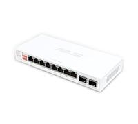 ASUS QG-U1080 Commutateur Non géré 8 Ports 2,5 G et 2 Ports 10 G SFP Plus, 4 Modes intelligents, hub de réseau Domestique, séparateur Ethernet, Plug and Play, Configuration Facile, Silencieux