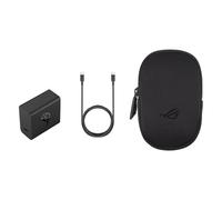 ASUS ROG Adaptateur 65 W & USB-C de 1,2 m ; Hypercharge, Chargeur de téléphone Portable avec Fonction de Charge Rapide, USB-C, avec Sac de Transport ROG, Noir