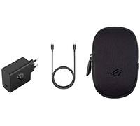 ASUS ROG Adaptateur 65 W & USB-C de 1,2 m ; Hypercharge, Chargeur de téléphone Portable avec Fonction de Charge Rapide, USB-C, avec Sac de Transport ROG, Noir