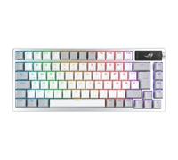 ASUS ROG Azoth White RGB Clavier de Jeu QWERTZ Facteur de Forme 75%, commutateurs mécaniques ROG NX, écran OLED, sans Fil avec Bluetooth, RF 2,4 GHz, USB, Windows et MacOS, Blanc