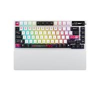 ASUS ROG Azoth X Clavier Gaming personnalisable à 75 %, ROG NX Snow V2, touches PBT semi-translucides et sublimées, amortissement à cinq couches, plaque FR4, écran OLED, RVB, QWERTY US, blanc