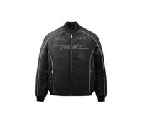 Asus ROG Bomber Jacket Noir - Veste Bomber - Imprimés réfléchissants - Extérieur Nylon Coupe-Vent - Doublure Polyester (FR/ES, Alpha/Lettres, TG, Taille Normale, Taille Normale)