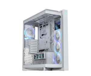 ASUS ROG Cronox ARGB Boîtier PC de Jeu, 4 Ventilateurs ARGB, Verre incurvé, GPU jusqu'à 400 mm, Support BTF, écran 9,2"