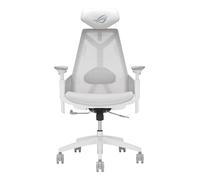 ASUS ROG Destrier Core Chaise de Gaming Ergonomique, appuie-tête 2D, Support Lombaire, accoudoirs 3D pour Gaming Mobile, Profondeur et Hauteur réglables, Inclinaison en 3 Positions, Blanc Lunaire