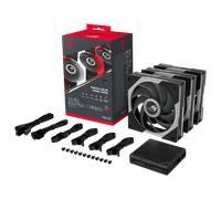 ROG Eurux GR120 ARGB Black Edition - Pack de 3 Ventilateurs PWM 120 mm, 2600 tr/min, Design Daisy-Chain breveté, Effets et Personnalisation ARGB exclusifs, Hub de Ventilateurs inclus