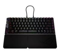 ASUS ROG Falcata - Clavier - 75% - compact - rétroéclairé - sans fil - 2.4 GHz, Bluetooth 5.0, USB - QWERTY - US - commutateur : interrupteurs magnétiques ROG HFX V2 - noir Noir