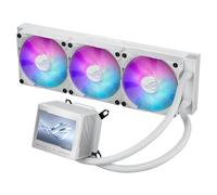 ASUS ROG Ryujin III 360 ARGB WHT Refroidisseur de processeur liquide tout-en-un avec radiateur de 360 mm Pompe Asetek 8ème génération, 3 ventilateurs ARGB magnétiques de 120 mm (design en guirlande),
