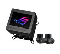 ASUS ROG Ryujin III WB Bloc d'eau LCD pour processeur (Asetek avec 178 micro-lamelles de refroidissement et plaque de refroidissement en alliage de cuivre, écran LCD 3,5", ventilateur VRM intégré,