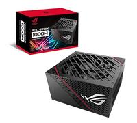 ASUS ROG Strix Bloc d'alimentation doré 1000 W avec dissipateurs thermiques ROG ventilateur axial double roulement à billes technologie 0 dB certification 80 Plus Gold Câbles entièrement modulaires