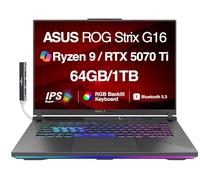 ASUS ROG Strix G16 G614 AI Ordinateur portable de jeu 16" 165 Hz IPS WUXGA (AMD Ryzen 9 8940HX, GeForce RTX 5070 Ti 12 Go, 64 Go DDR5, SSD PCIe 1 To, RGB KB, Win 11 Home) avec concentrateur USB DKZ