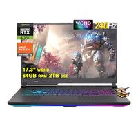 Asus ROG Strix G17 G713 Ordinateur portable de jeu 17,3" WQHD IPS 240 Hz AMD 12-Core Ryzen 9 7845HX (Beat i9-12900H) 64 Go DDR5 2 To SSD GeForce RTX 4060 8 Go USB-C RVB rétroéclairé Charge rapide