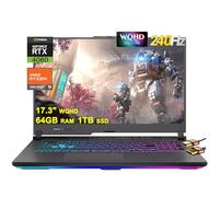 Asus ROG Strix G17 G713 Ordinateur portable de jeu 17,3" WQHD IPS 240 Hz AMD 12-Core Ryzen 9 7845HX (Beat i9-12900H) 64 Go DDR5 1 To SSD GeForce RTX 4060 8 Go USB-C RVB rétroéclairé Charge rapide