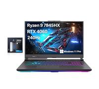 ASUS ROG Strix G17 Ordinateur portable de jeu 17,3" QHD 240 Hz, AMD Ryzen 9-7845HX, 64 Go DDR5, SSD PCIe 4 To, NVIDIA GeForce RTX 4060, clavier rétroéclairé RVB, Win 11 Pro, gris, ensemble d'extension