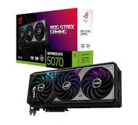 ASUS ROG Strix GeForce RTX 5070 OC Edition Carte Graphique GDDR7 12 Go (PCIe 5.0, 12 Go GDDR7, HDMI/DP 2.1, 3.2-Slot, Ventilateurs Axial-Tech, Design MaxContact, Tampon Thermique GPU à Changement de