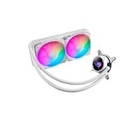 ASUS ROG STRIX LC II 240 ARGB White Edition - Refroidisseur de processeur liquide tout-en-un (2 x ventilateurs radiateurs ROG de 120 mm, Aura Sync RGB, compatible avec Intel et AMD)