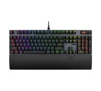 ASUS ROG Strix Scope II X Clavier de gaming avec commutateurs mécaniques ROG NX Snow V2, mousse insonorisée, touches ABS, trois angles d'inclinaison et repose-poignet, QWERTY espagnol