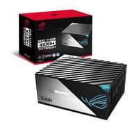 ASUS ROG Thor Bloc d'alimentation en Titane 1600 W (éclairage RVB Aura Sync, écran OLED, PCIe 5.0 Ready, transistors nitrure de Gallium, Commande numérique et condensateurs à Faible ESR