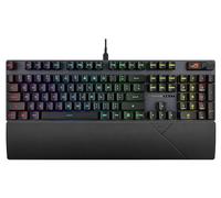 ASUS ROG Strix Scope II Gaming Keyboard, pre-lubed ROG RX Red Linear Optical switches, Sound-dampening Foam, PBT doubleshot keycaps, Streaming hotkeys, Multi-Function Controls, Wrist Rest