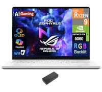ASUS ROG Zephyrus AI Ordinateur portable de jeu 14" 120 Hz OLED 2,8K (AMD Ryzen 9 270, GeForce RTX 5060 8 Go, 16 Go LPDDR5X, 1 To PCIe SSD, RGB KB, WiFi 7, Webcam, Win 11 Pro) avec station d'accueil